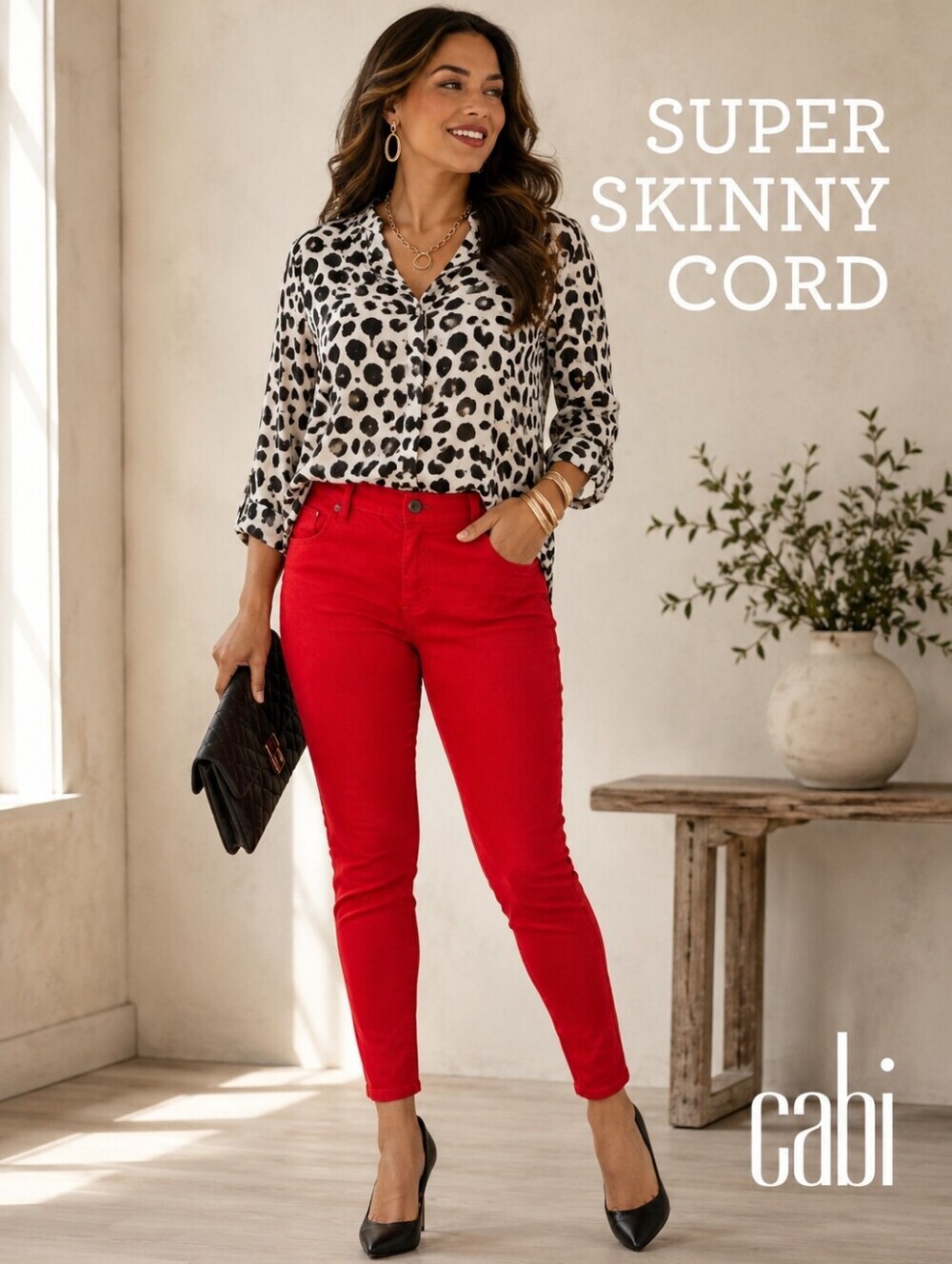 Cabi  RedHot Super skinny low rise corduroy pants